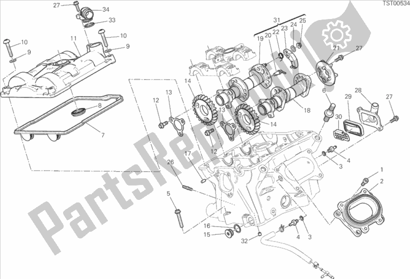 All parts for the 13a - Vertical Cylinder Head - Timing of the Ducati Superbike 899 Panigale ABS Thailand 2015